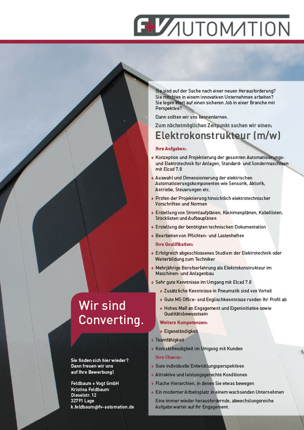 Elektrokonstrukteur (m/w) Elektrokonstrukteur (m/w)